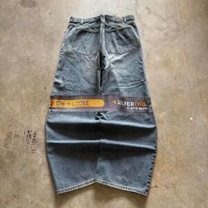 baggy wide leg jnco style Levi's silvertab skater y2k faded denim jeans 40x32